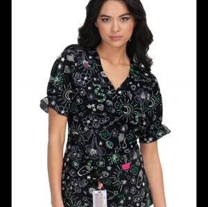 Koi Betsey Johnson Fate And Fortune Scrub Top